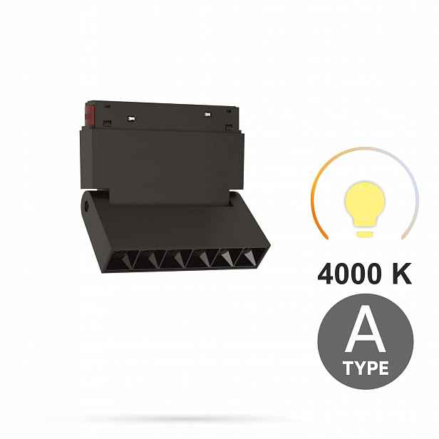 Lineární Led reflektor nastavitelný 6W 4000K Neutrální Typ A Smart Track 48VDC