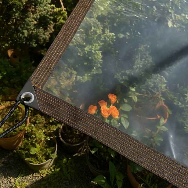 Průhledná plachta 3x3 m 210 g/m², zesílená