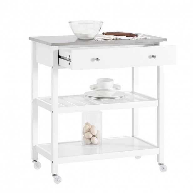 SoBuy KUCHYŇSKÝ OSTRŮVEK s 1 zásuvkou Bílá 81x45x90cm Moderní