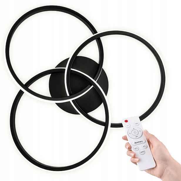 Stropní Svítidlo Černá Stropní Svítidlo Led Do Obývacího Pokoje 50 CM Moderní Dálkový Ovladač 3 Barvy