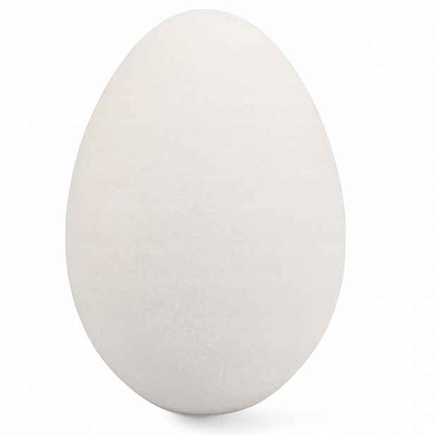Velké Vajíčko 40 cm Bílé Velurové Vánoční Dekorace Figurka