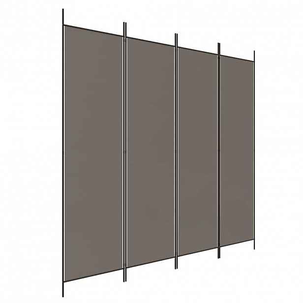vidaXL 4dílný paraván antracitový 200x220 cm textil