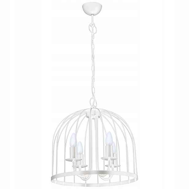 Závěsná svícnová lampa bílá kulatá 40 cm do ložnice Luminex
