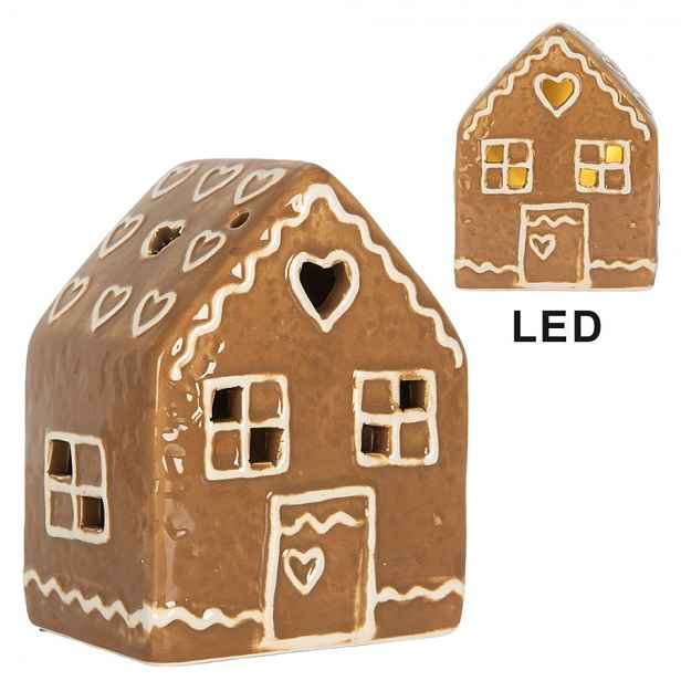 Perníková LED chaloupka Gingerbread Cott - 8*6*10 cm Clayre & Eef