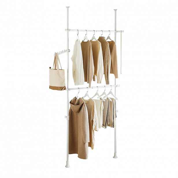 SoBuy NASTAVITELNÝ STOJACÍ VĚŠÁK Bílá 62x75x200cm Minimalistický