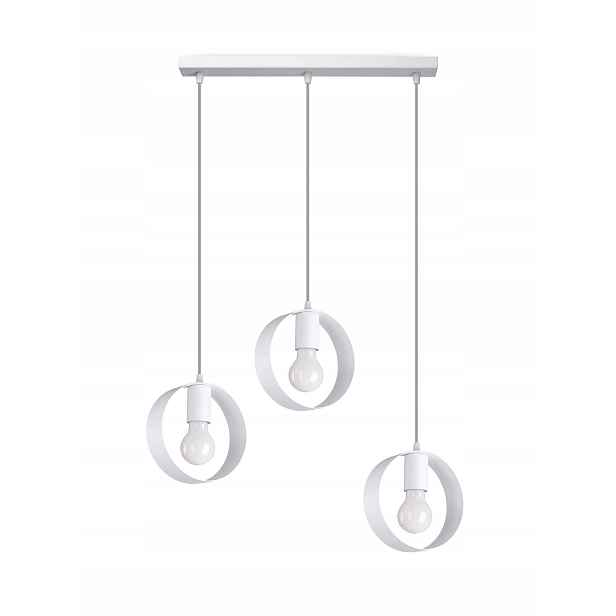 Sollux Závěsná lampa Titran bílý kovový kroužek