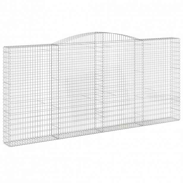 vidaXL Klenutý gabionový koš 400 x 30 x 180/200 cm pozinkované železo