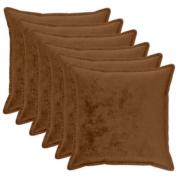 vidaXL Povlak na polštář 6 pcs HOUTEN Světle hnědá 70 x 70 cm Flanel