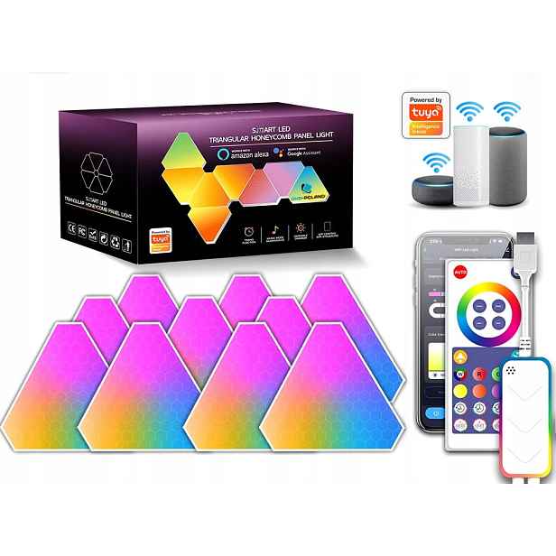 Led Lampa Sada 10 X Trojúhelník Wifi Smart Tuya Plug Rgb Bílá Inteligentní