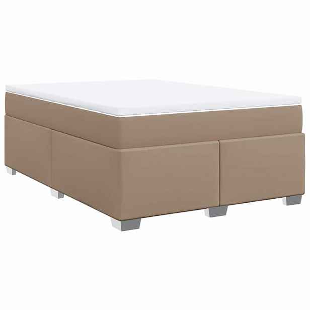 vidaXL Box spring postel s matrací cappuccino 140x190 cm umělá kůže