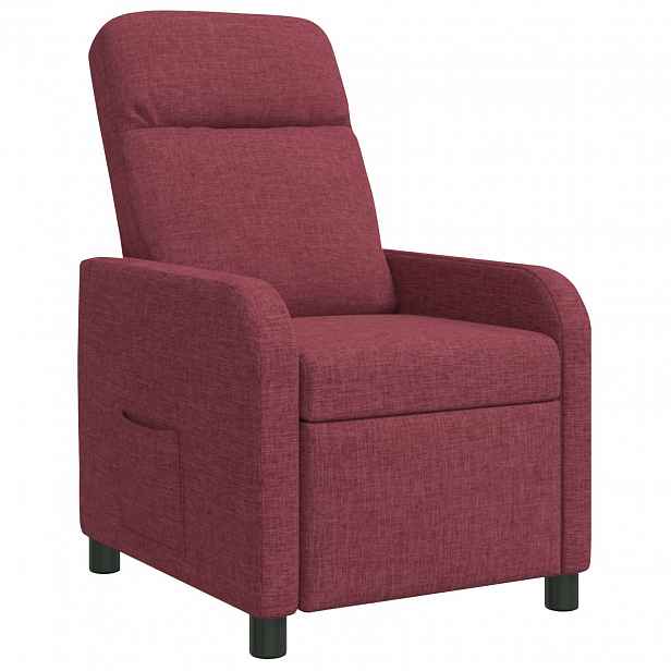 vidaXL Křeslo s funkcí ležení Víno Červené Textil