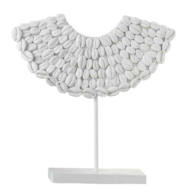 Bílá dekorace mušle na noze - 34*10*34 cm J-Line by Jolipa