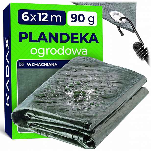 Hrubá Plachta 12x6 Vyztužená Plachta Mrazuvzdorná Voděodolná Silná 90g