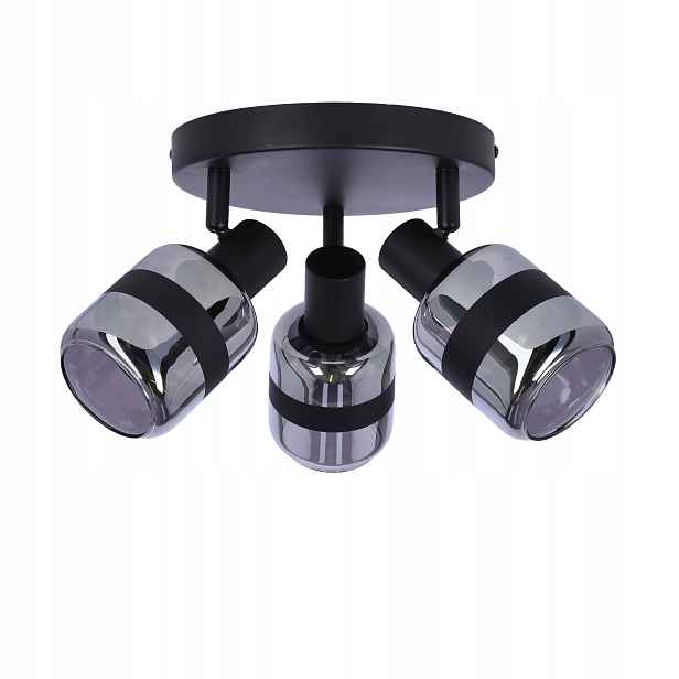 Stropní Svítidlo Stropní lampa Candellux Yuki 3 body E14 černá matná kouřová