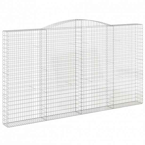 vidaXL Klenutý gabionový koš 400 x 30 x 220/240 cm pozinkované železo