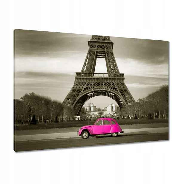 Obrazy 100x70 Růžový Citroen v Paříži