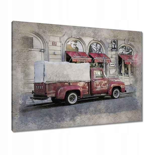 Obrazy 80x60 Červený PickUp z Usa