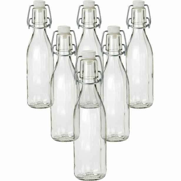 Skleněná láhev s clip uzávěrem, 0,5 l, 6 ks