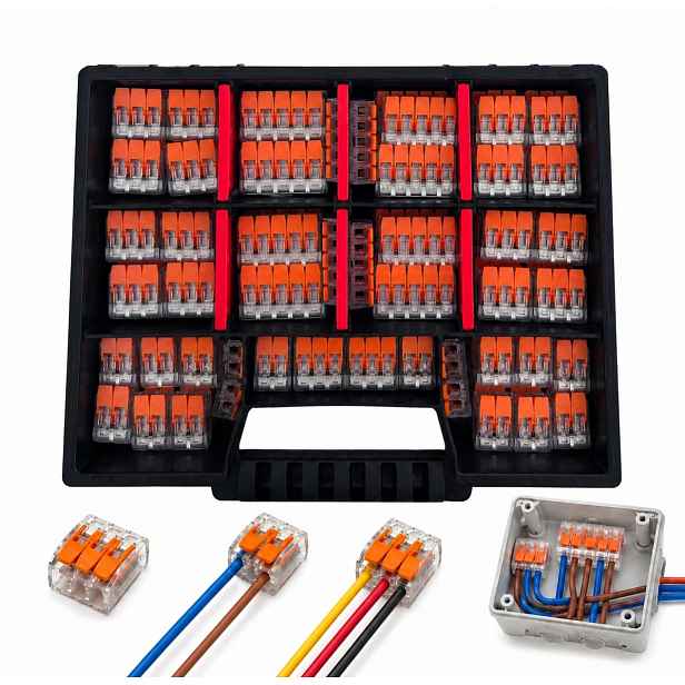 Elektrické rychlospojky sada 84 ks 2/3/5 pin 0,75-4 mm² organizér Ydyp