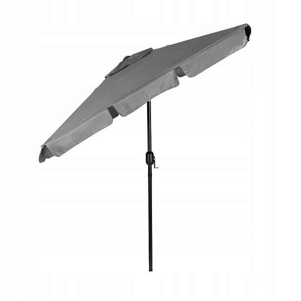 Šedý Zahradní Slunečník 200 x 130 cm Sklopná Klika Multigarden