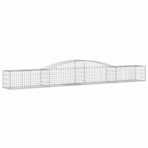 vidaXL Klenutý gabionový koš 400 x 50 x 40/60 cm pozinkované železo