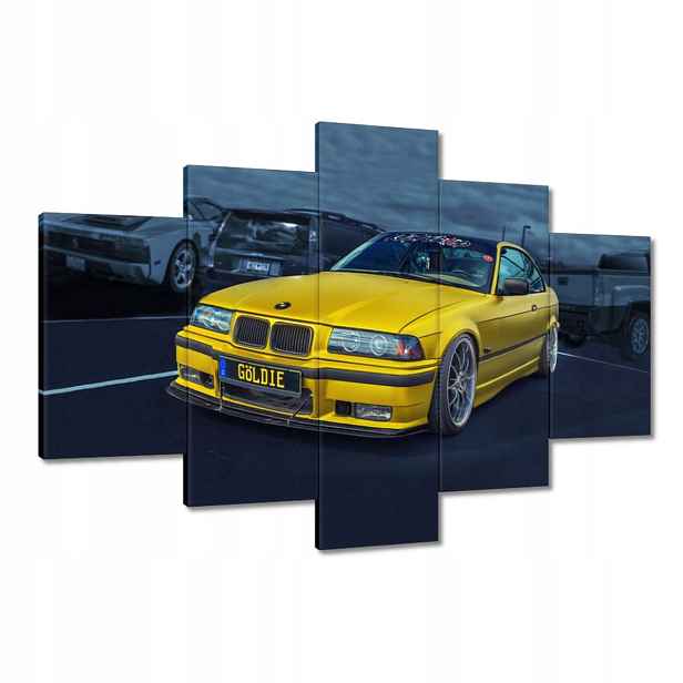 Obrazy 120x80 Zlatý automobil Bmw Auto