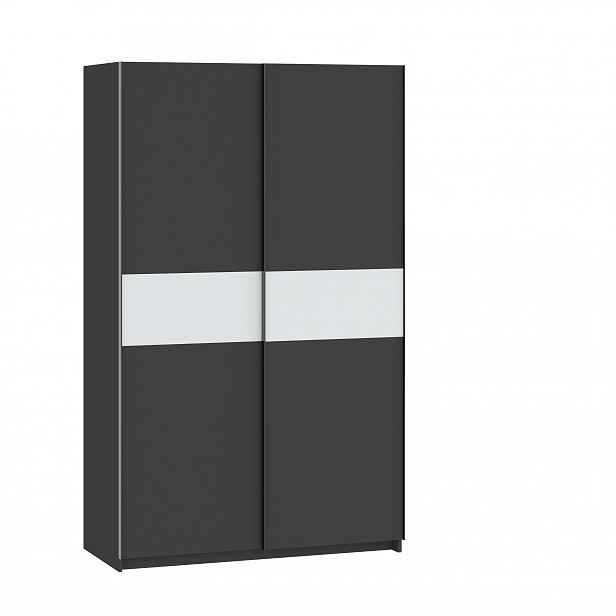 Šatní skříň do předsíně 122 cm RANDLER - antracitová / bílá