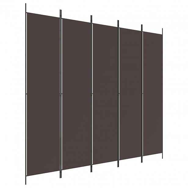 vidaXL 5dílný paraván hnědý 250x220 cm textil