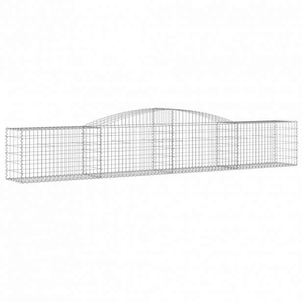 vidaXL Klenutý gabionový koš 400 x 50 x 60/80 cm pozinkované železo