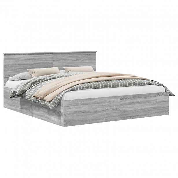 vidaXL Rám postele Šedý Sonoma 200 x 200 cm Kompozitní dřevo