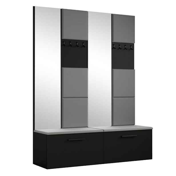 MASSENO MODERNÍ PŘEDSÍŇOVÁ SESTAVA MODULO, 161,2/204/40 cm, černá