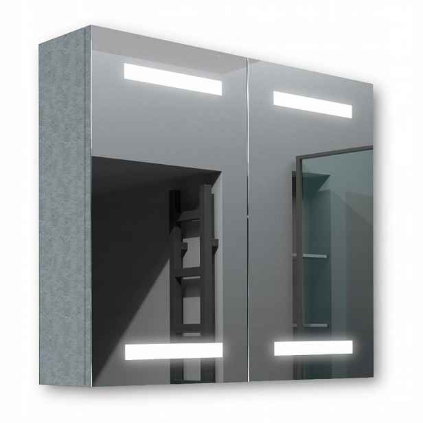 Dřevěná skříňka 80x70 Led zrcadlo Ares Beton