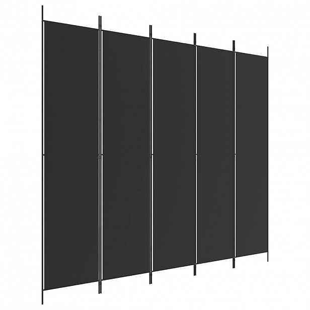 vidaXL 5dílný paraván černý 250x220 cm textil