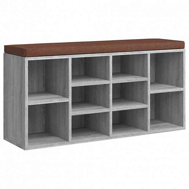 vidaXL Lavice s botníkem šedá sonoma 103x30x48 cm kompozitní dřevo