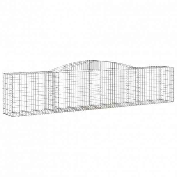 vidaXL Klenutý gabionový koš 400 x 50 x 80/100 cm pozinkované železo