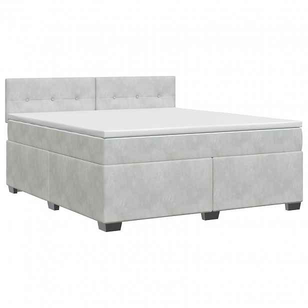 vidaXL Postel boxspring s matrací Světle šedá 140 x 200 cm Samet