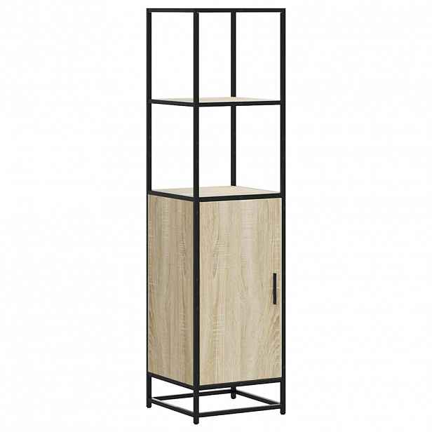 vidaXL Skříň highboard dub sonoma 35,5x35x139 cm kompozit a kov