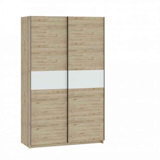 Šatní skříň do předsíně 122 cm RANDLER - ořech hickory / bílá