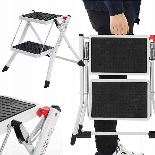 Žebřík 2stupňový pro garážový dům Plošina Ocelová 150 kg