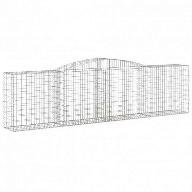 vidaXL Klenutý gabionový koš 400 x 50 x 100/120 cm pozinkované železo