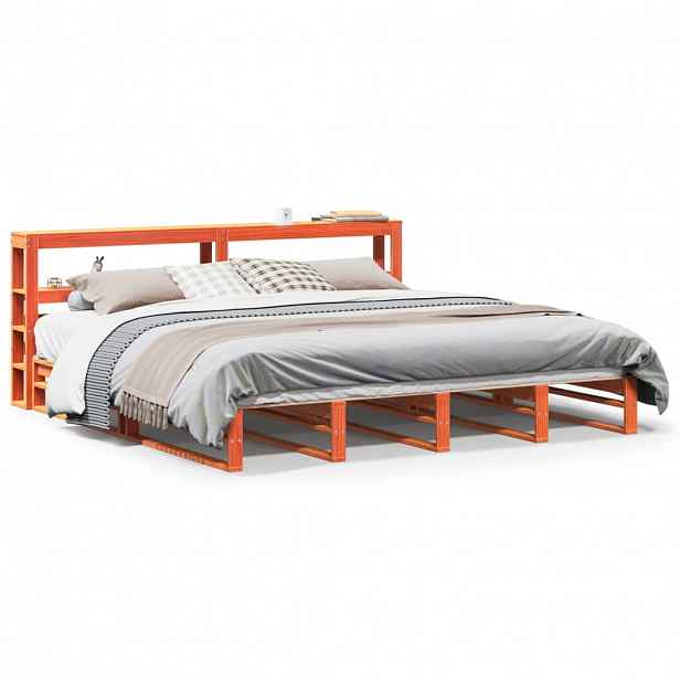 vidaXL Postel bez matrace voskově hnědá 200 x 200 cm masivní borovice