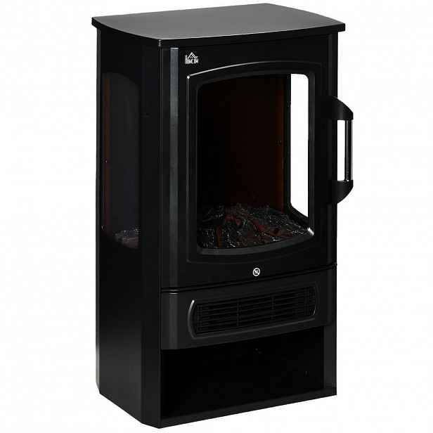HOMCOM ELEKTRICKÝ KRB, 1000/2000 W, se 2 stupni topení, ocel, černý, 44,5 x 32 x 74 cm