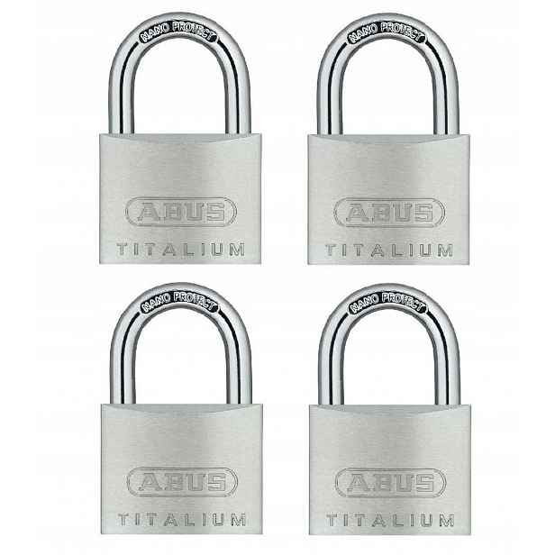 Zámek Abus Třmenový Titalium 727TI/40 40MM Stříbrný, Sada 4 Kusů