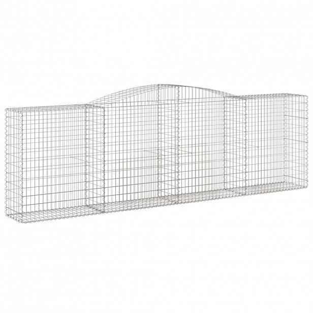 vidaXL Klenutý gabionový koš 400 x 50 x 120/140 cm pozinkované železo