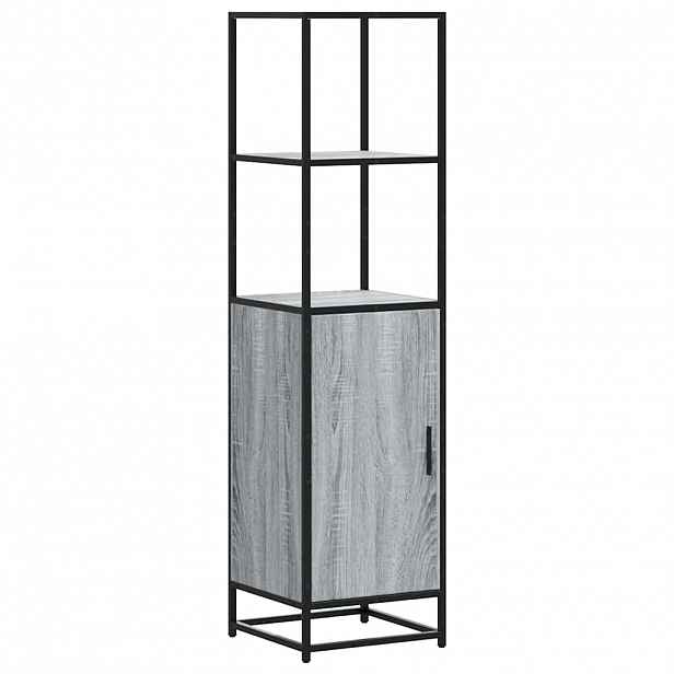 vidaXL Skříň highboard šedá sonoma 35,5x35x139 cm kompozit a kov
