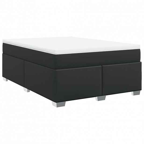 vidaXL Box spring postel s matrací černá 160x200 cm umělá kůže