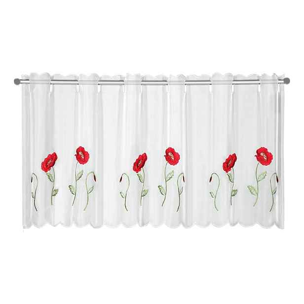 Bílá záclona 155x45 cm Poppies – Sehlbach