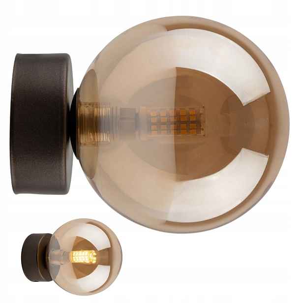 Hnědá Skleněná Nástěnná Lampa 1xG9 moderní nástěnná lampa do obývacího pokoje loft