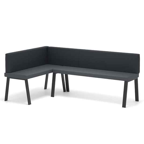 Idohome ROHOVÁ LAVICE MONO Y levá ekokůže hladká, 142/196 cm, šedá