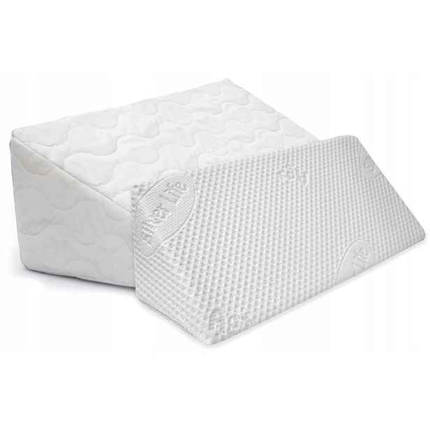 Polštáře pod hlavu velké a malé Pěnové 67x30 a 60x20 cm S Pouzdrem